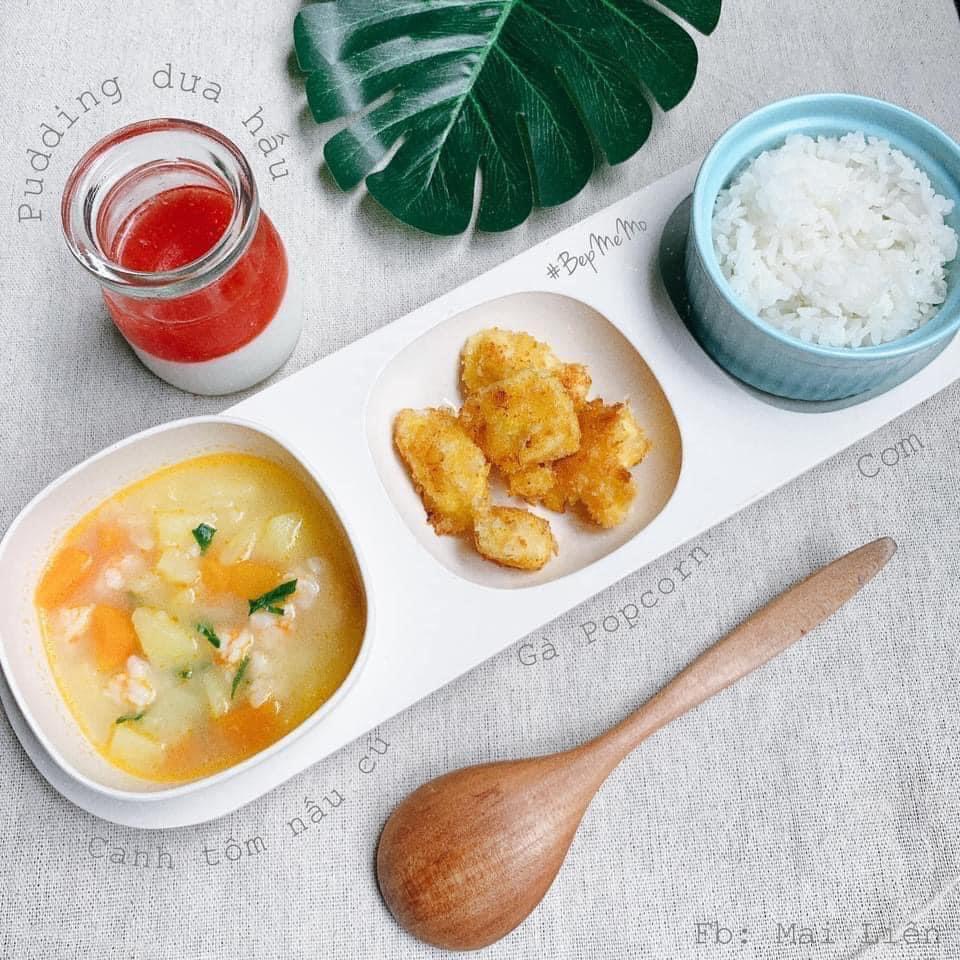 Khay 3 ngăn sợi tre nhiều màu sắc cho bé ăn dặm, siêu xinh