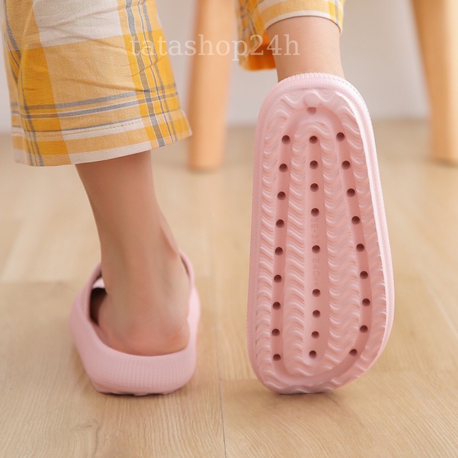 Dép Bánh Mì Thông Hơi Quai Ngang Siêu Nhẹ Nữ Cao 4,5cm Đi Mưa Siêu Hot - DL024