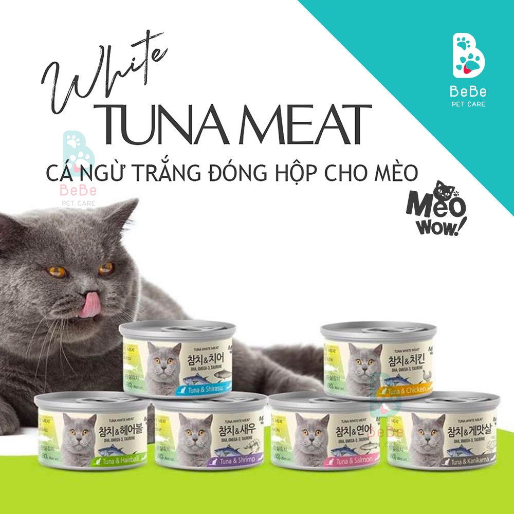 [Combo 10 - 12 Lon] Pate MEOWOW Từ Cá Ngừ Trắng Nhiều Vị Cho Mèo Mọi Lứa Tuổi