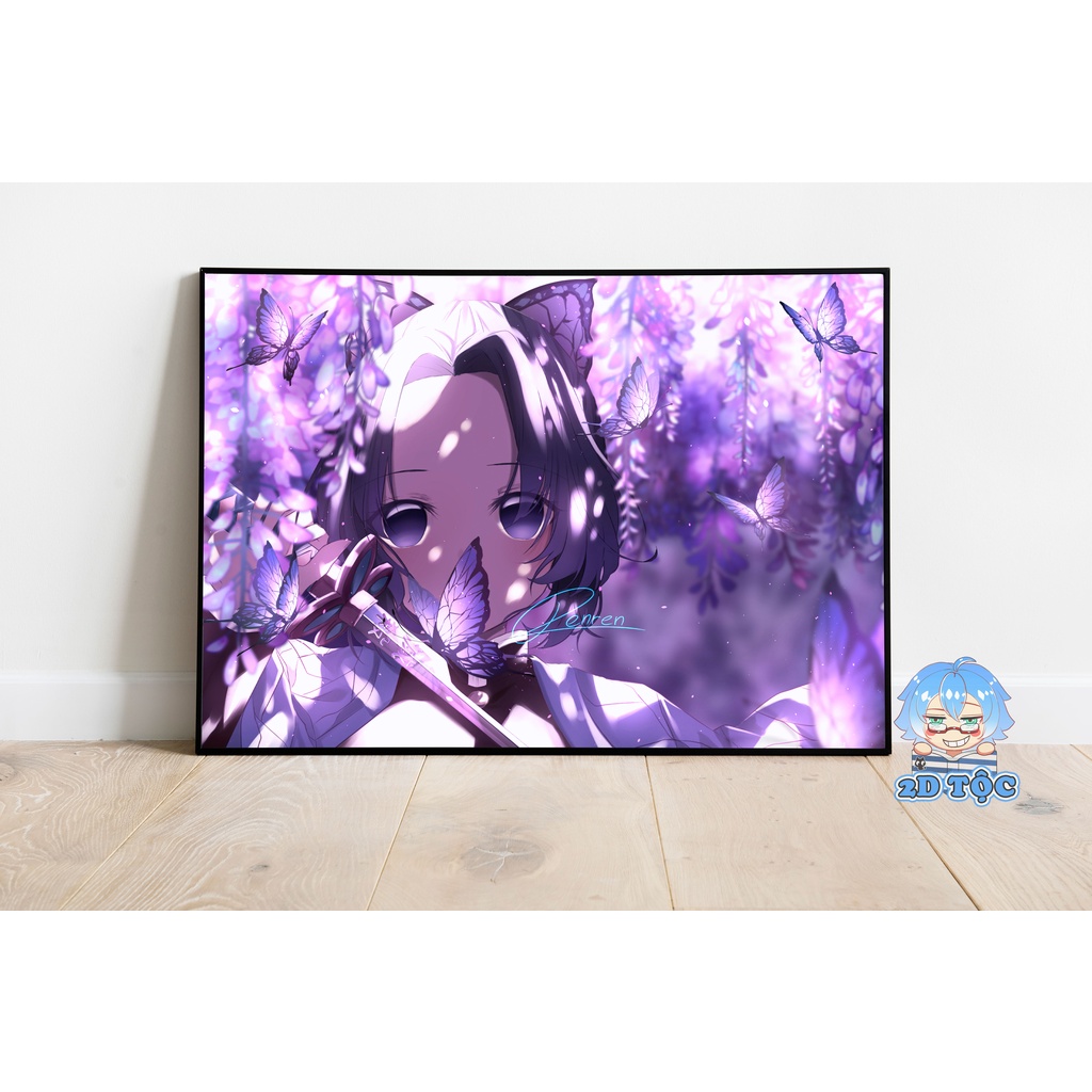 Ảnh poster A3 chất lượng chuẩn Kochou Shinobu  (12) Anime Manga Kimetsu No Yaiba – tranh dán tường 2D Tộc Shop