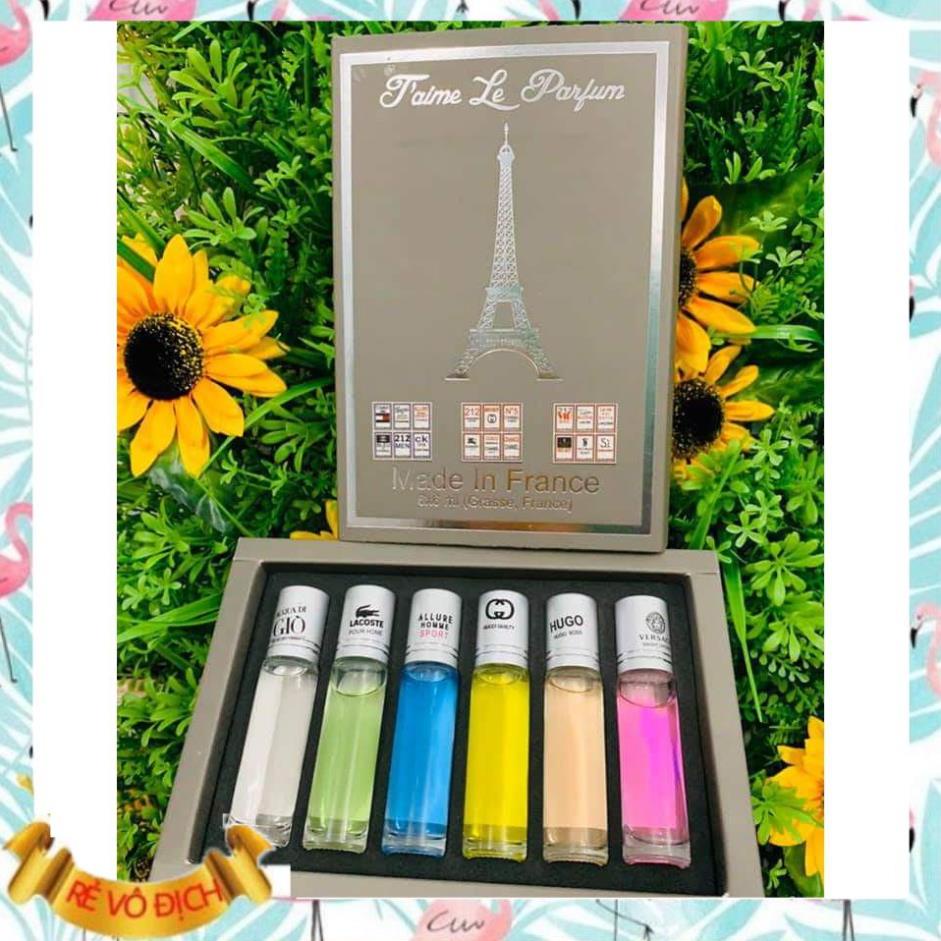 Gia Dụng Hộp 6 chai nước hoa mẫu thử dạng lăn - set nước hoa mini - cực thơm
