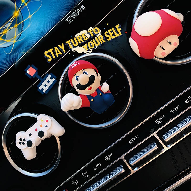 Car Aromatherapy Cute Mario Fragrant Stone Car Air Conditioning Air Outlet Car Perfume Decoration All Products Female car accessories aV2G