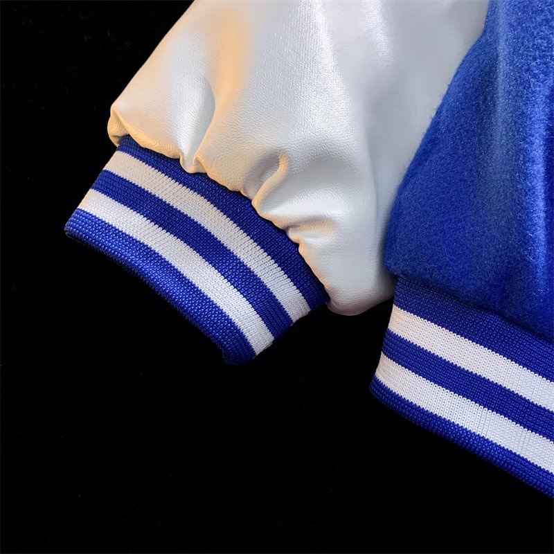 Áo bomber nam Thêu tay áo da /Áo khoác bóng chày dáng rộng thêu họa tiết phong cách retro thời trang năng động cho nữ