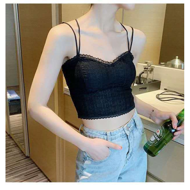 Áo Bra hai dây REN đan lưng croptop Siêu Thoáng 2S07