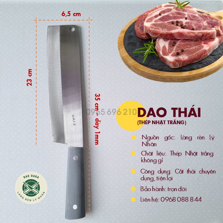 Combo dao chặt, thái, hoa quả thép Nhật trắng không gỉ - Chuôi nhựa