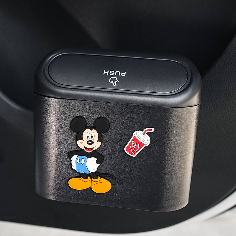 Car Trash Can for Car Interior Creative Cartoon Car Hanging Door Barrel Storage Garbage Bag Car Supplies Female ZCgg
