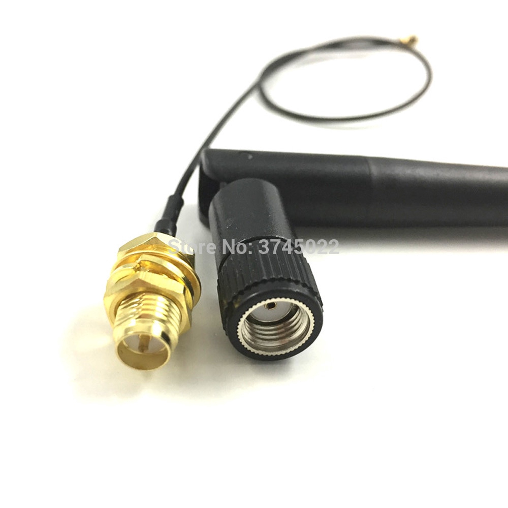 1pcs 2.4Ghz Wifi Antenna Gain 3dbi Rubber Antenne RP-Sma Male Plug + 1pcs Sma Cable 15cm With RP-Sma Female Jack | BigBuy360 - bigbuy360.vn