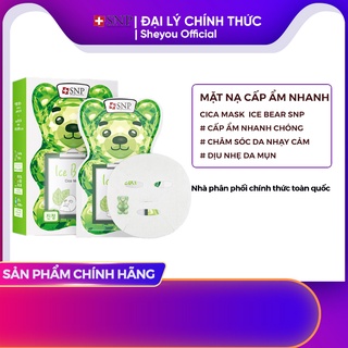 Mặt nạ gấu băng dịu mát cho da nhạy cảm snp ice bear cica mask