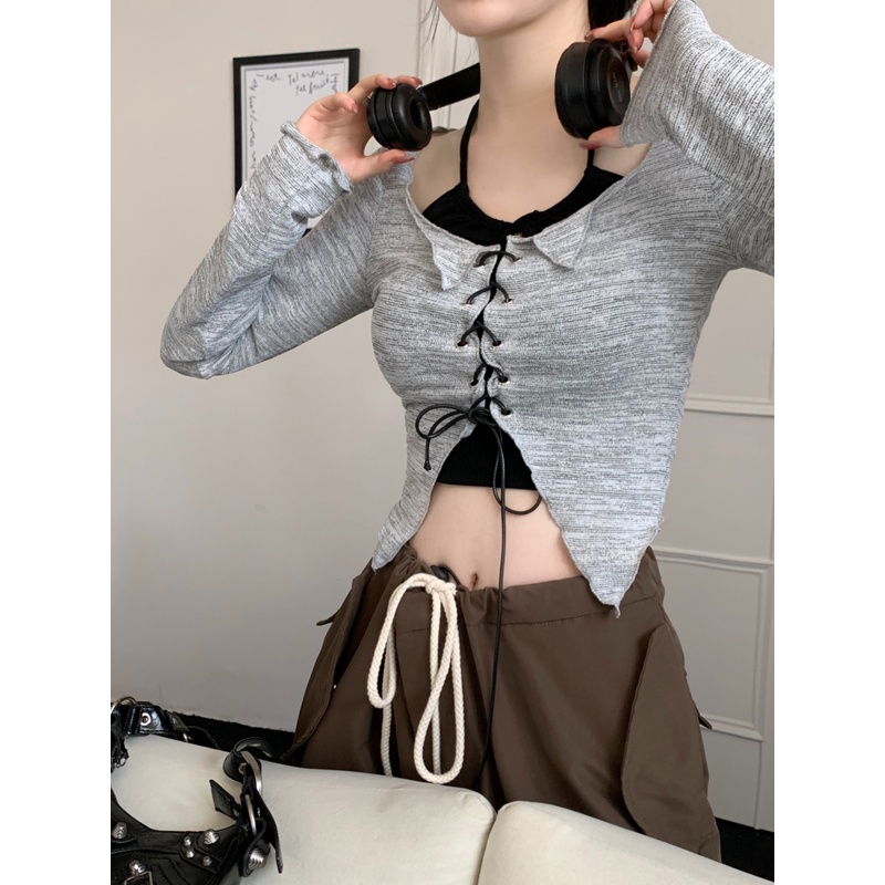 Porozi  Áo khoác cardigan  dệt kim tay dài chống nắng phong cách Hàn Quốc thời trang cho nữ