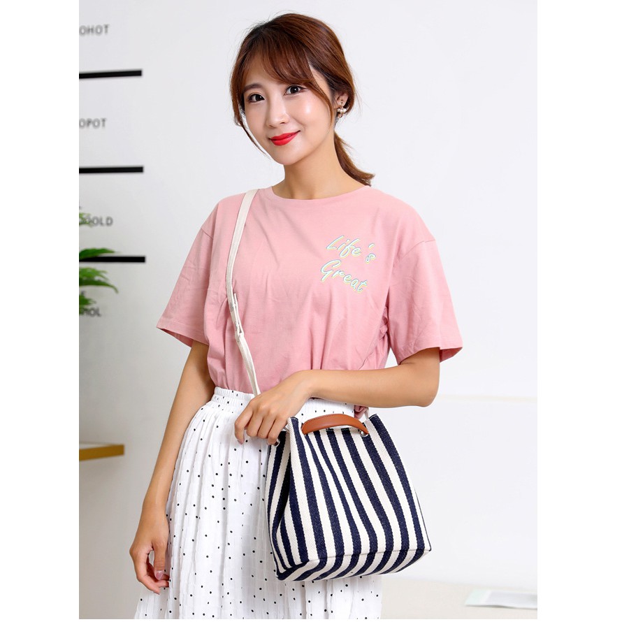 Túi vải tote nữ, Túi vải đeo chéo phong cách Hàn Quốc