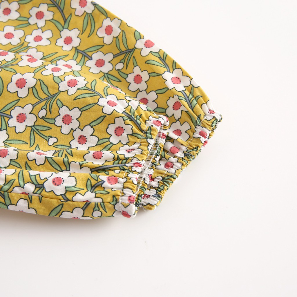 Áo liền quần Sanlutoz thiết kế tay dài họa tiết hoa cho bé gái