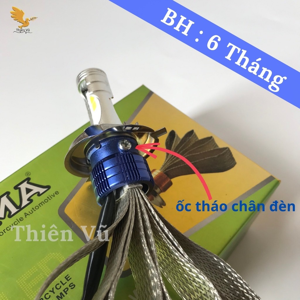 Đèn Pha Led Cos Vàng Pha Trắng 40w Siêu Sáng Chính Hãng BMA Chân H4 ,T19 ,M5, Bảo Hành 6 Tháng