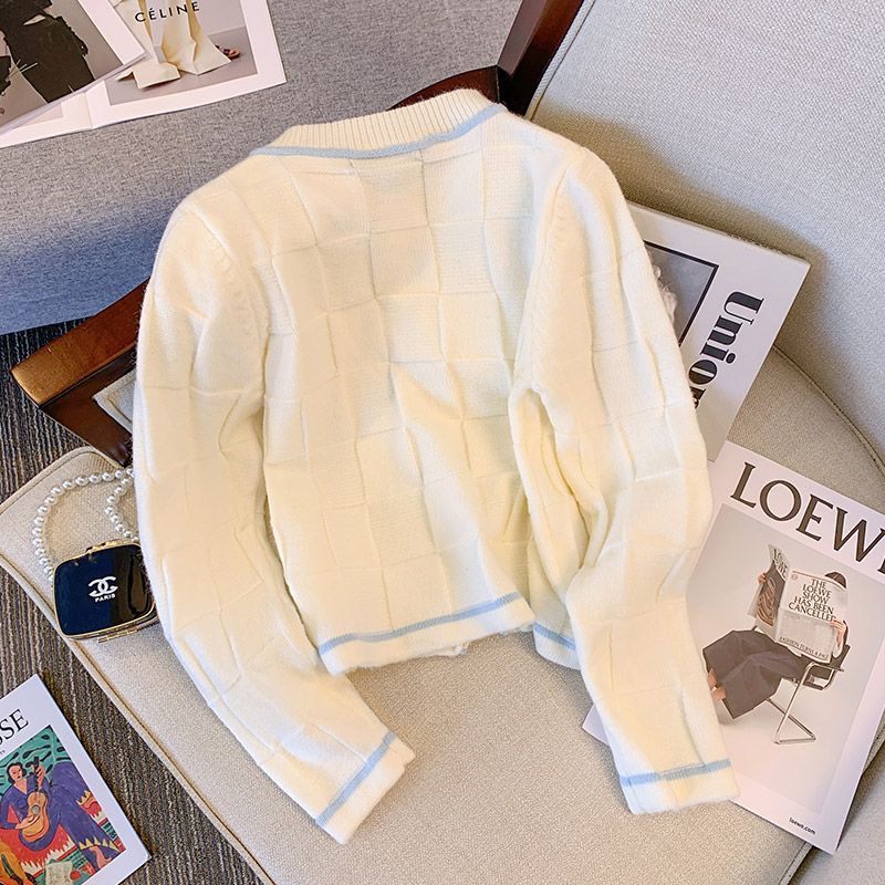 Áo Khoác Cardigan Dệt Kim Tay Dài Phong Cách Xiaoxiang Hàng Mới Dành Cho Bạn Nữ