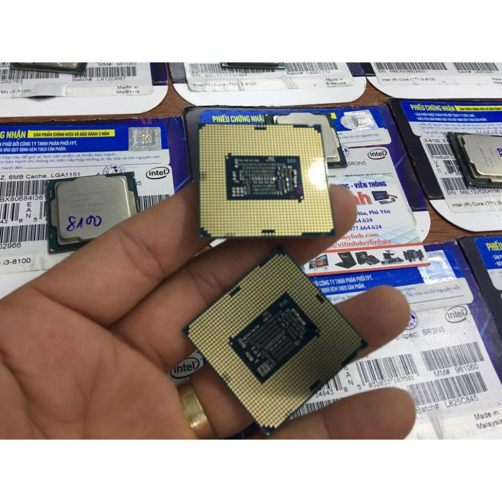 (giá khai trương) CPU intel core i3-8100,9100,9100F socket 1151 V2 chạy main h310, b360, b365, z370