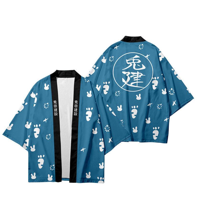 Áo Khoác Cardigan Dáng Rộng In Họa Tiết Hoạt Hình HOLOLIVE Usada Pekora Haori Dùng Hóa Trang