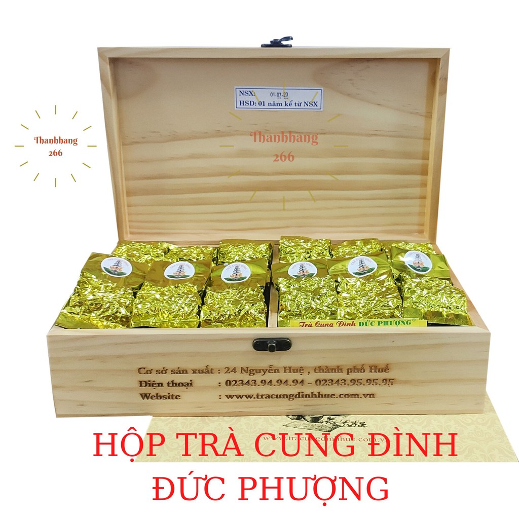 [THƯƠNG HIỆU UY TÍN] TRÀ CUNG ĐÌNH ĐỨC PHƯỢNG HỘP GỖ- TRÀ CUNG ĐÌNH HUẾ CAO CẤP - QUÀ TẶNG GIÁ TRỊ