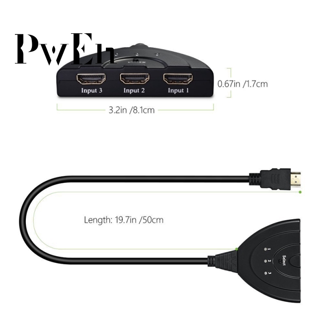 3 Port HDMI Splitter Cable 1080P Multi Switch Switcher Hub Box for LCD HDTV PS3 Xbox