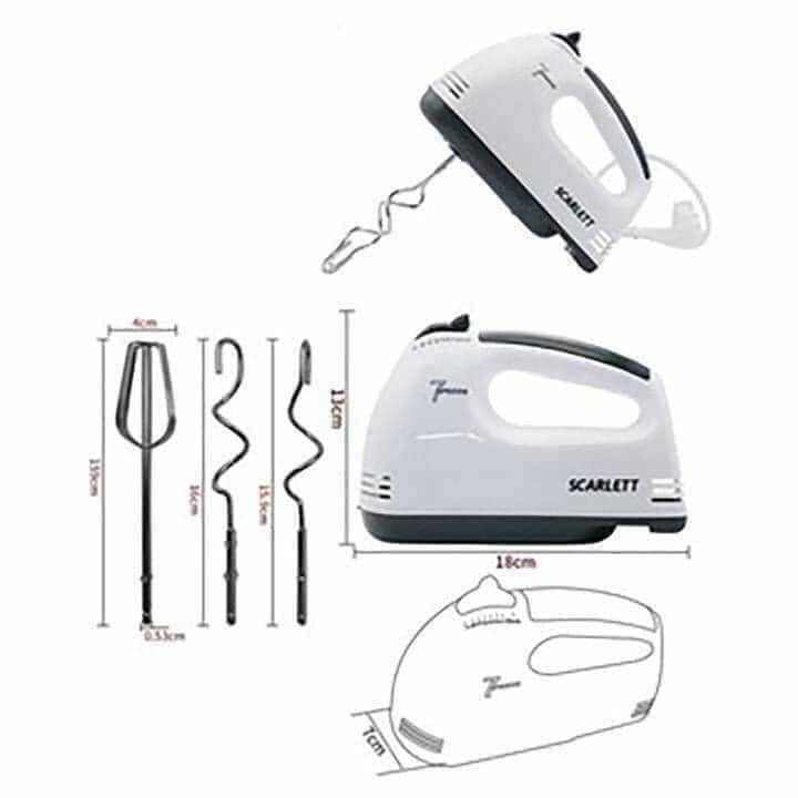 Máy Đánh Trứng Cầm Tay mini SCARLETT   7 TỐC ĐỘ, nhỏ gọn tiện lợi, hàng bảo hành chính hãng SCARLETT