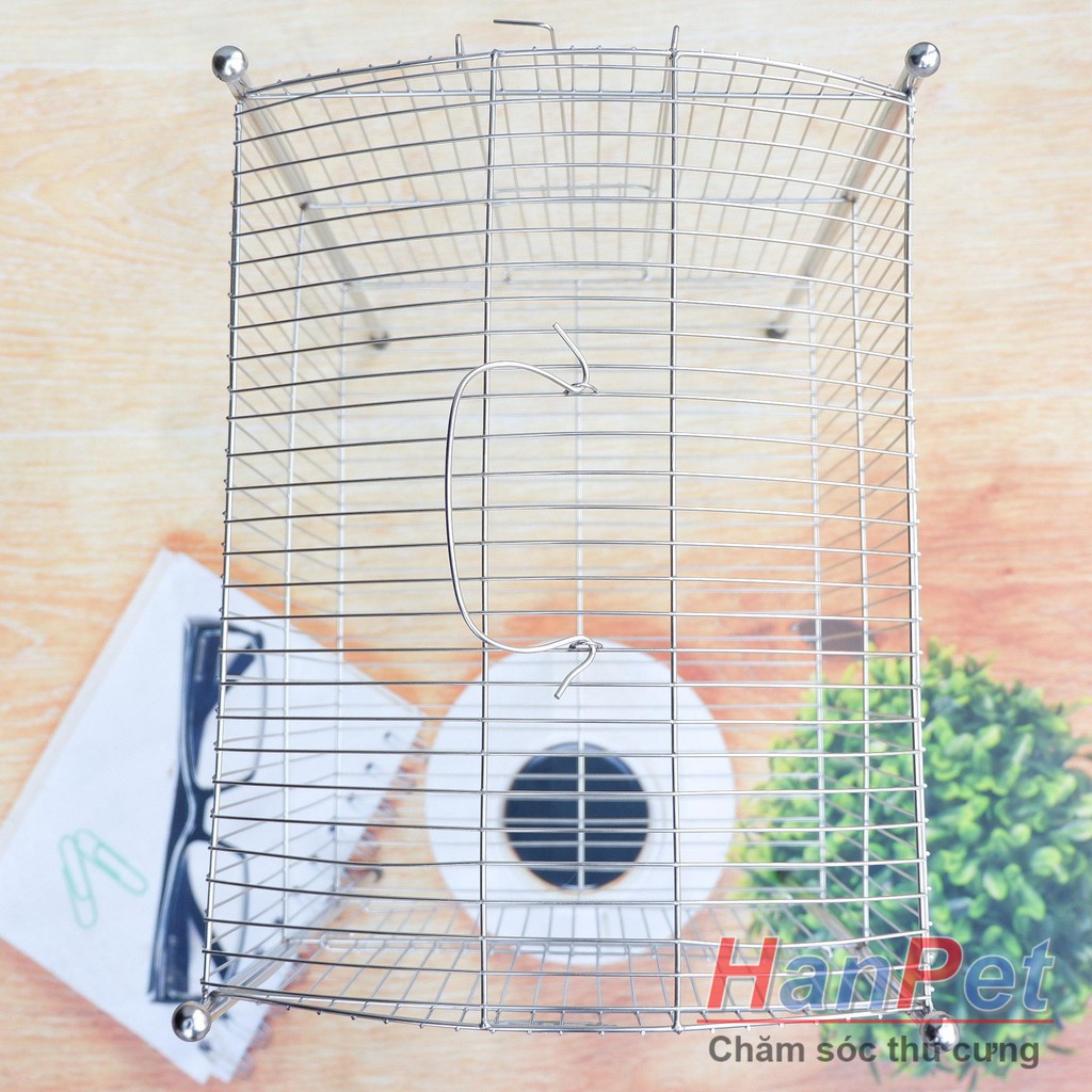Hanpet.GV- Lồng tắm chim lớn dành cho chim Khướu, Họa my, Chào mào, Chòe- Lồng tắm lớn 100% inox không gỉ sét (Hanp