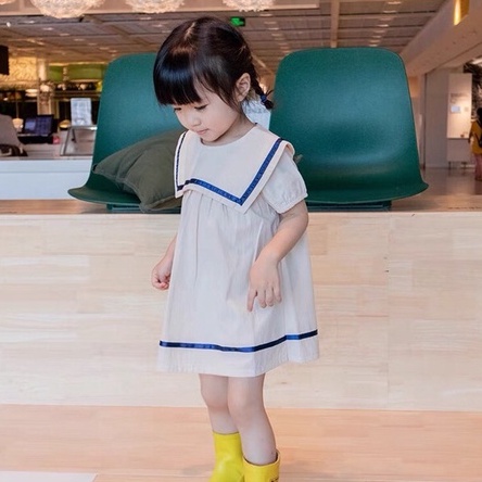 Đầm baby doll thuỷ thủ Hàn Quốc dễ thương cho bé gái size 8-120