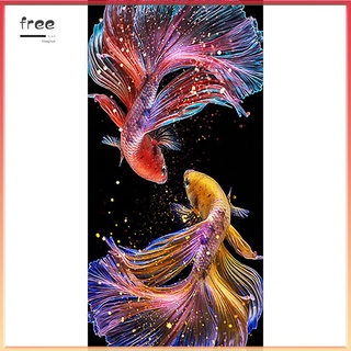 Tranh Đính Đá Kim Cương Toàn Bộ 5d Diy Hình Vẽ Cá Nhiều Màu
