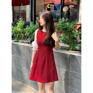Đầm suông phối tay