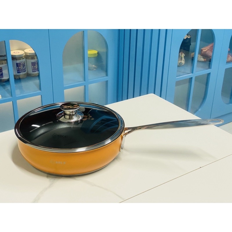 Bộ nồi chảo cao cấp 5 món màu cam Arber AN06SMC, bộ nồi từ chảo, bộ nồi đun bếp từ