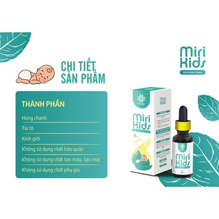 TINH DẦU HÚNG CHANH KẼM  / TINH DẦU HÚNG CHANH MIRI KIDS  30ML