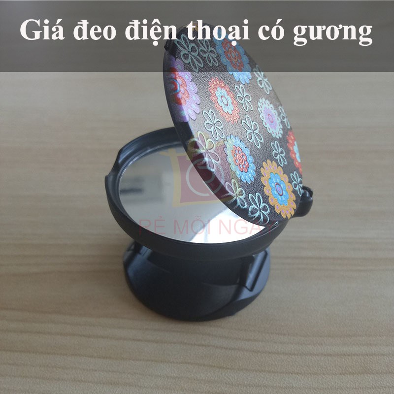 Giá đỡ điện thoại dạng nhẫn đeo tay có gương soi tiện lợi