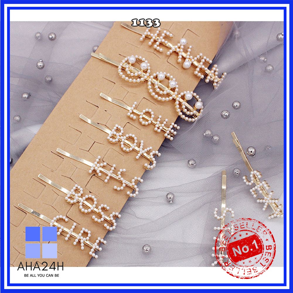 KẸP TÓC NGỌC TRAI NHÂN TẠO NHIỀU MẪU DỄ THƯƠNG AH1133
