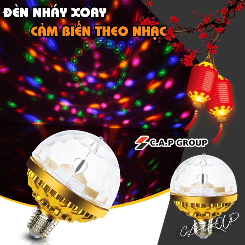 Đèn chớp Led sân khấu, đèn trang trí Noel Tết Disco nháy xoay vũ trường ( Kèm đui )