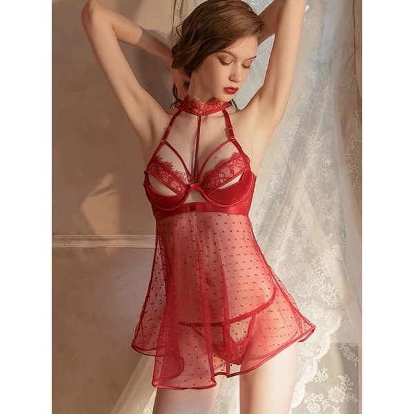 [ TẶNG KÈM QUẦN ] Bộ đầm váy ngủ nữ Pascal Dress Set xuyên thấu gợi cảm cao cấp Bralettehousevn