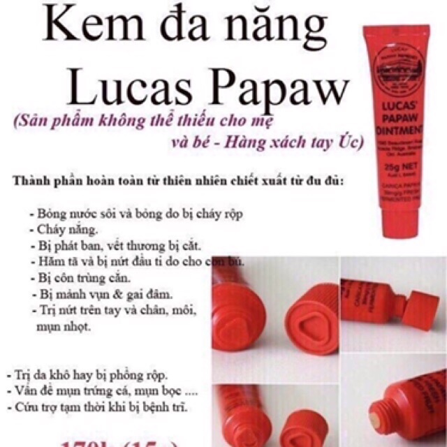 Kem đa năng đu đủ lucas chính hãng Úc