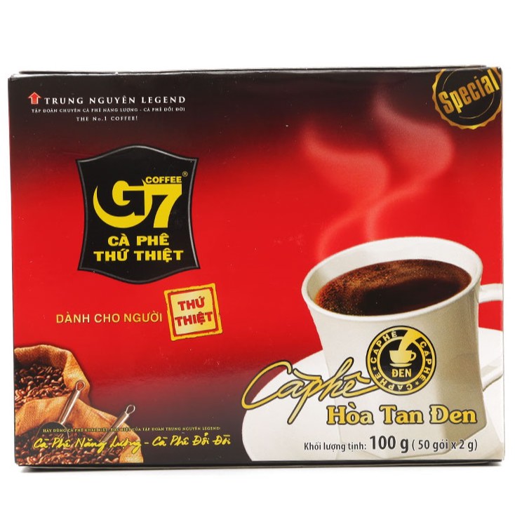 Cà phê hòa tan đen G7 - Hộp 50 gói(Không đường, Không sữa)