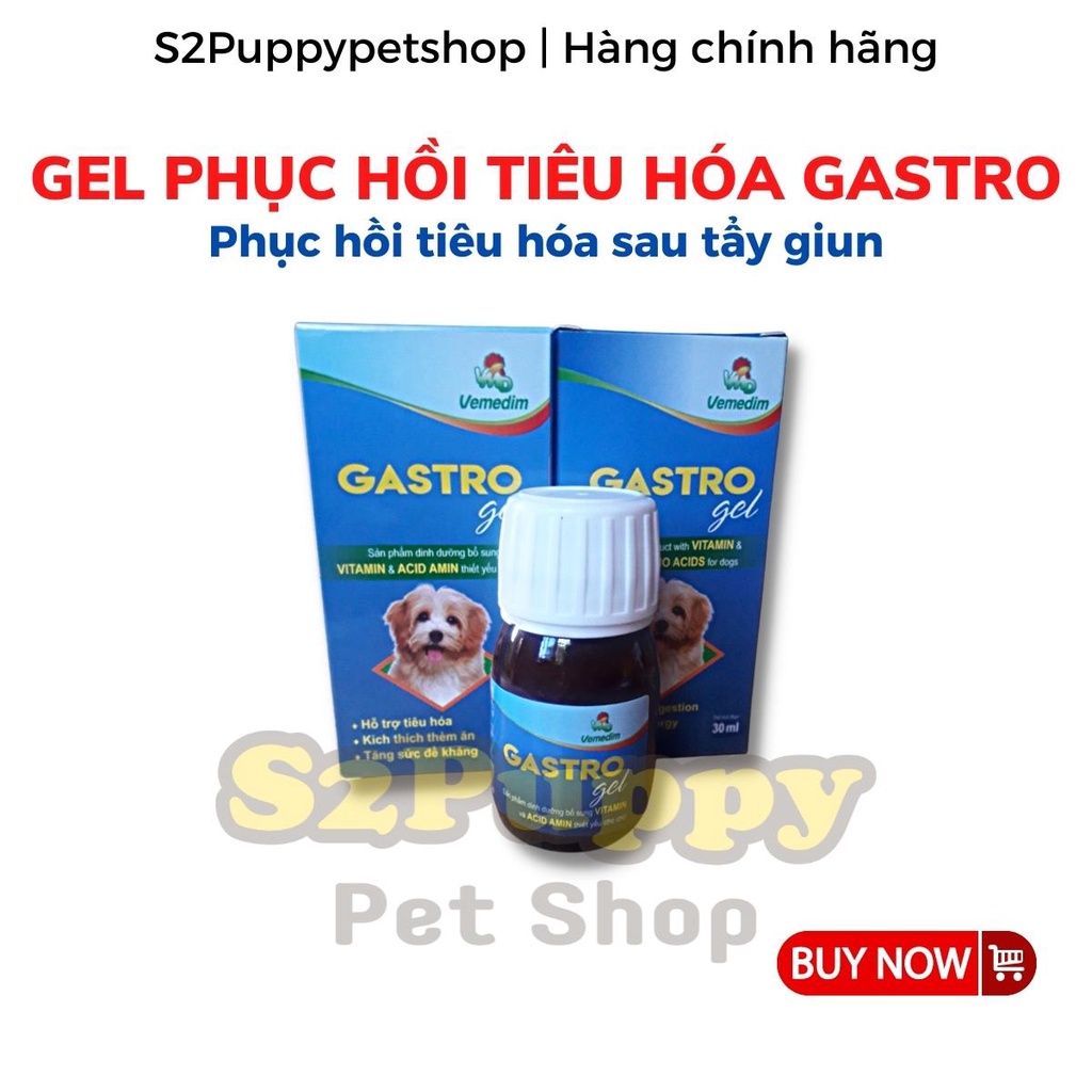 GASTRO GEL Dinh Dưỡng Chứa Vitamin Và Acid Amin Phục Hồi Hệ Tiêu Hóa Cho Chó Mèo 30ml