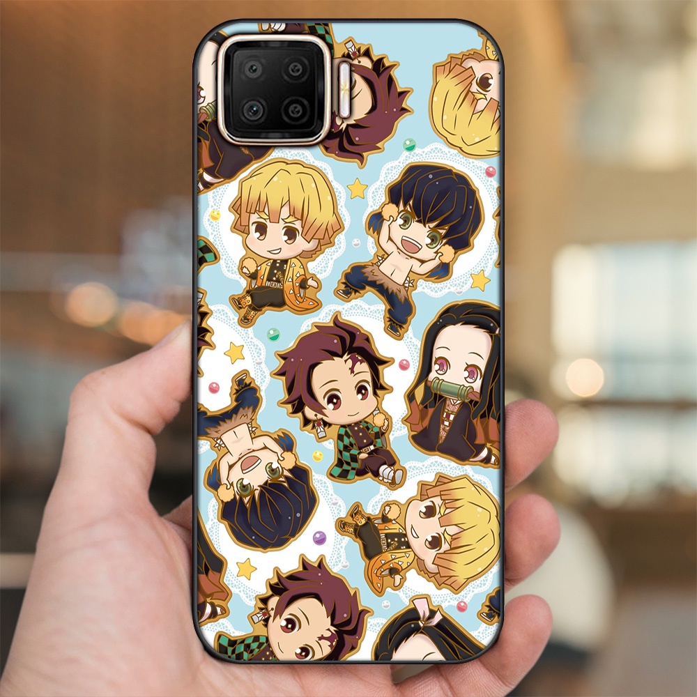 Ốp lưng Oppo A73, A93 4G viền đen in hình Zenitsu Kimetsu no Yaiba