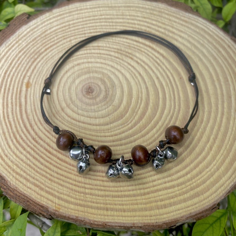 Handmade bell Anklet with wood beads - Lắc chân chuông hạt gỗ vintage | WebRaoVat - webraovat.net.vn