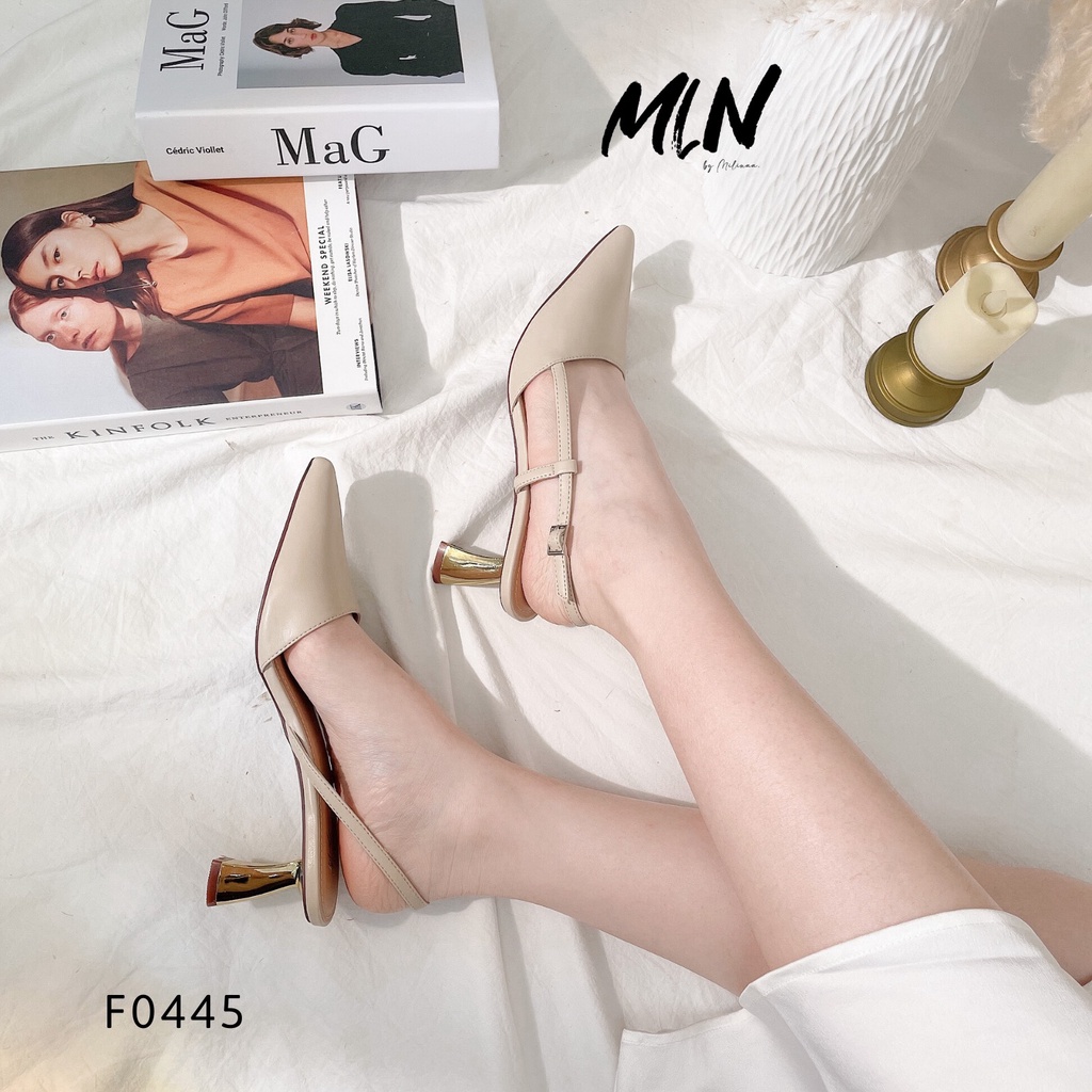 GIÀY CAO GÓT SLINGBACK NỮ GÓT NHẬP 5P BÍT MŨI HẬU HỞ KHOÉT F0445