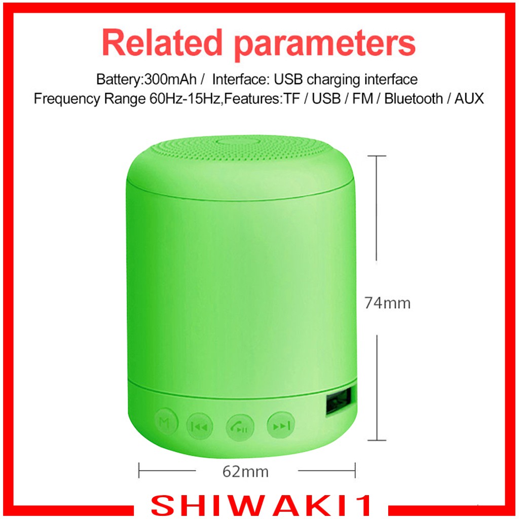 Loa Bluetooth Di Động Shiwaki1 Hỗ Trợ Tf / Usb / Fm / Bluetooth