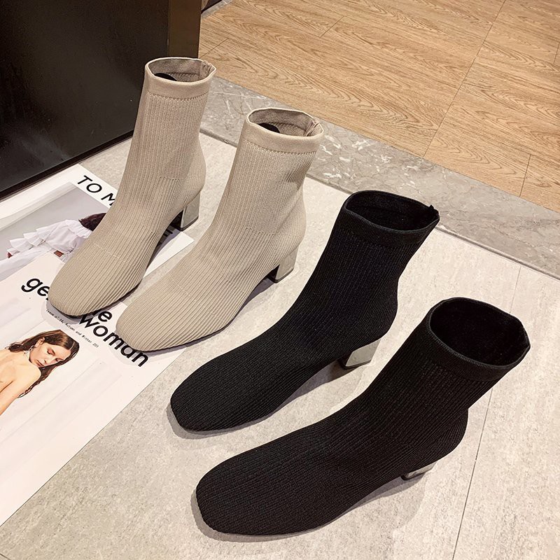 T18 Boot cổ cao chất len ôm chân
