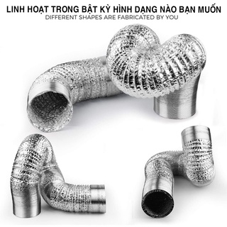Ống gió mềm d100/ d125/ d150 cao cấp chịu nhiệt cao - ống thông gió - dẫn khí nóng - hút mùi - hút khói
