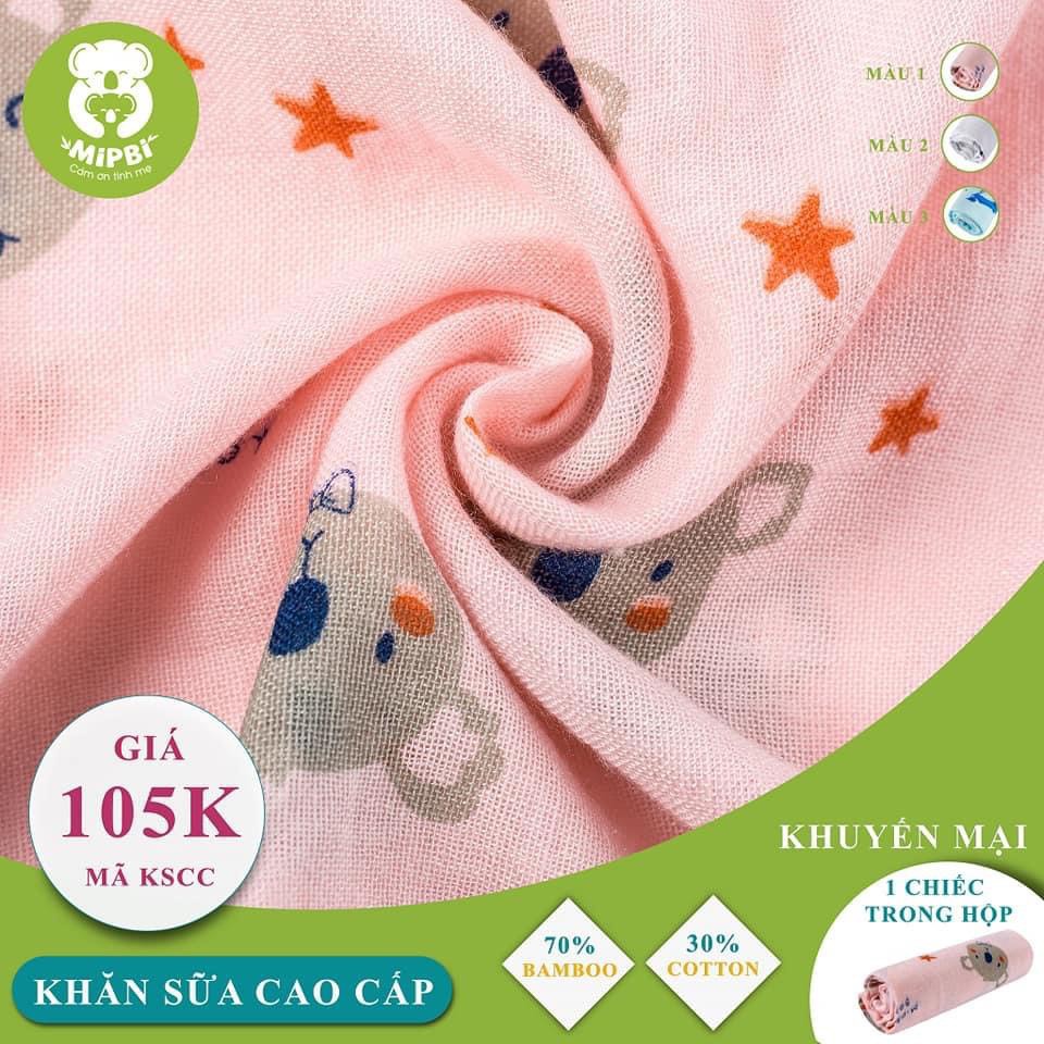 [ MIPBI ] Khăn sữa 70% sợi tre, 30% cotton siêu mềm MIPBI (Hộp 6 chiếc tặng thêm 1 chiếc)