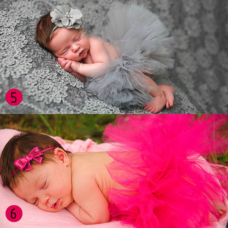 Chân váy xòe tutu cho bé sơ sinh chụp hình