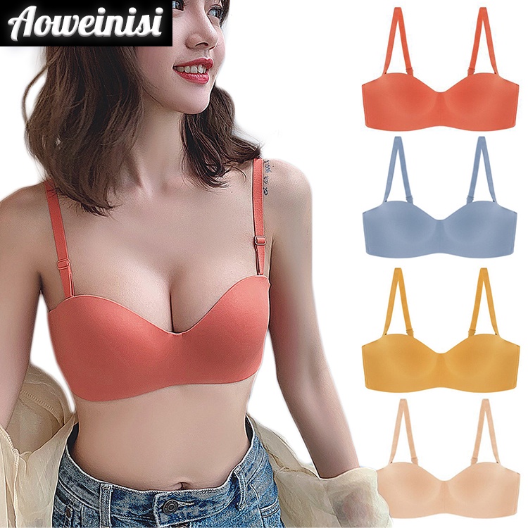 Áo ngực ôm gọn Aoweinisi thiết kế không đường viền thoải mái màu kẹo ngọt kiểu dáng thời trang