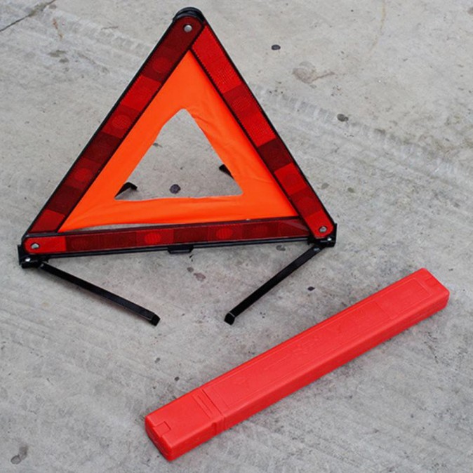 Biển tam giác phản quang cảnh báo đỗ xe an toàn có thể gấp gọn, mang theo tiện lợi