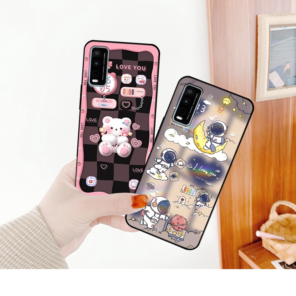 Ốp lưng Vivo Y20/Y20s - Vivo Y12s - Vivo V20 SE hình gấu, vũ trụ ngân hà chibi. ốp chống sốc bền đẹp