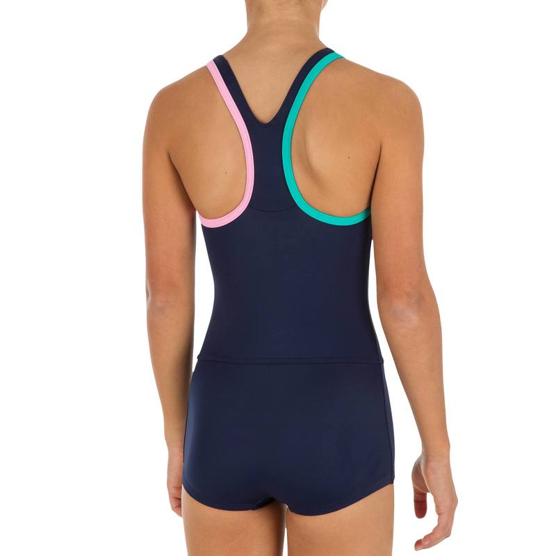 Đồ bơi một mảnh Leony cho bé gái Decathlon NABAIJI màu xanh navy