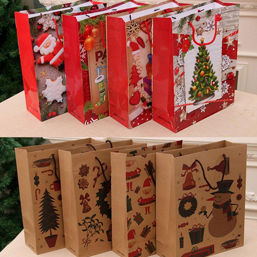 1 Túi Giấy Đựng Quà Giáng Sinh / Cưới Họa Tiết Ông Già Noel / Người Tuyết