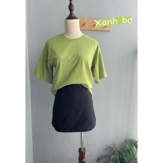 Áo phông nữ cotton, áo thun 3158 chất đẹp, form basic Hàn siêu xinh xanh cốm