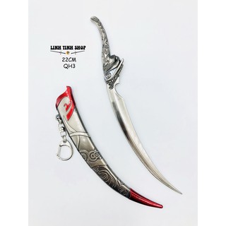 Mô hình móc khóa kiếm lưỡi cong kèm giá đỡ